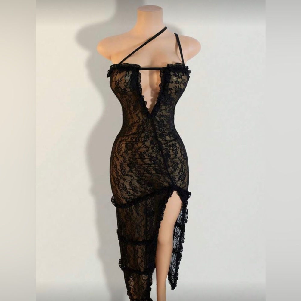 Fashion Nova Black Lace Dress-SOLD